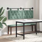 vidaXL Tête de lit suspendue Avec lumière LED Vert Mer Velours