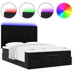 VidaXL Cadre de lit ottoman avec matelas noir 140x200 cm velours