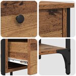 vidaXL Table de Chevet Vieux Bois 34x36x70 cm Bois d'ingénierie