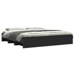 vidaXL Cadre de lit sans matelas noir 200x200 cm bois d'ingénierie