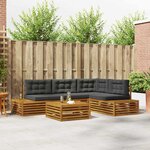 vidaXL Ensemble de canapés d'extérieur 5 Pièce Naturel et Anthracite