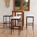 vidaXL Ensemble de bar de jardin avec coussins 5 Pièces Marron