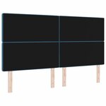 vidaXL Tête de Lit LED Argyle Manuel Bleu foncé 90 cm Velours