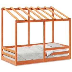 vidaXL Lit pour enfants sans matelas cire marron 80x160 cm pin massif