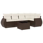 vidaXL Salon de jardin avec coussins 6 Pièces marron résine tressée