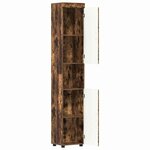 vidaXL Cabinet de salle de bain TULUM Chêne fumé 37 x 31.5 x 203 cm