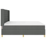 vidaXL Lit à ressorts avec matelas Gris foncé 200 x 200 cm tissu