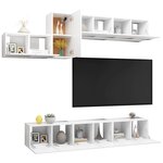 vidaXL Ensemble de meubles TV 7 Pièces Blanc Bois d'ingénierie