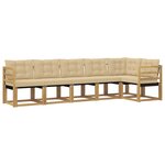 vidaXL Ensemble de canapés d'extérieur 6 Pièces Blanc et Beige