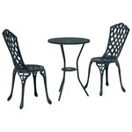 Ensemble Bistro de Jardin en Aluminium Couleur Verte 3 Pièces vidaXL