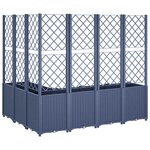 vidaXL Jardinière avec treillis bleu gris 160x120x140 cm PP