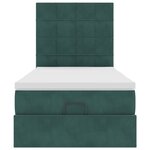 vidaXL Cadre de lit ottoman avec matelas vert foncé 90x200 cm velours