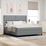 vidaXL Lit à ressorts avec matelas Gris clair 180 x 200 cm tissu
