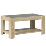 vidaXL Table basse avec LED chêne sonoma 93x53x45 cm bois d'ingénierie