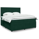 vidaXL Sommier à lattes de lit et matelas Vert foncé 180x200cm Velours
