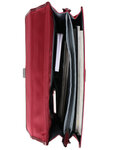 Cartable serviette Katana work en Nylon - 38 cm - 2 soufflets - 16842 - Rouge