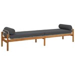 vidaXL Banc de jardin avec coussin gris résine tressée acacia