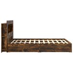 vidaXL Cadre de lit avec rangement avec tiroir Chêne fumé 135 x 190 cm