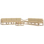 vidaXL Ensemble de canapés d'extérieur 9 pc Blanc et Beige Polyester