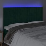 vidaXL Tête de lit à LED Vert foncé 160x5x118/128 cm Velours