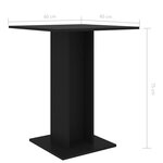 vidaXL Table de bistro Noir 60x60x75 cm Bois d'ingénierie