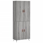 vidaXL Buffet haut Sonoma gris 69 5x34x180 cm Bois d'ingénierie