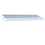 vidaXL Auvent manuel rétractable avec LED 500x300 cm Bleu et blanc