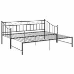 vidaXL Cadre de canapé-lit extensible sans matelas Noir Métal 90x200cm