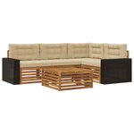 vidaXL Ensemble de canapés d'extérieur 5 pc Naturel et Beige Polyester