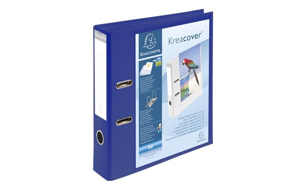 Classeur à Levier Prem'Touch A4 Dos 70mm Rembordé 1 pochette extérieure - Bleu EXACOMPTA