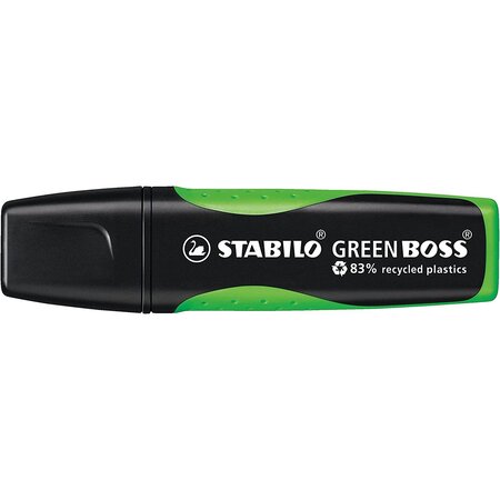Surligneur green boss pointe biseautée 2-5 mm vert x 10 stabilo