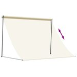 vidaXL Auvent rétractable crème 250x150 m tissu et acier