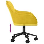 vidaXL Chaise pivotante de bureau Jaune Velours