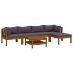 vidaXL Salon de jardin 6 Pièces avec coussin Bois d'acacia solide