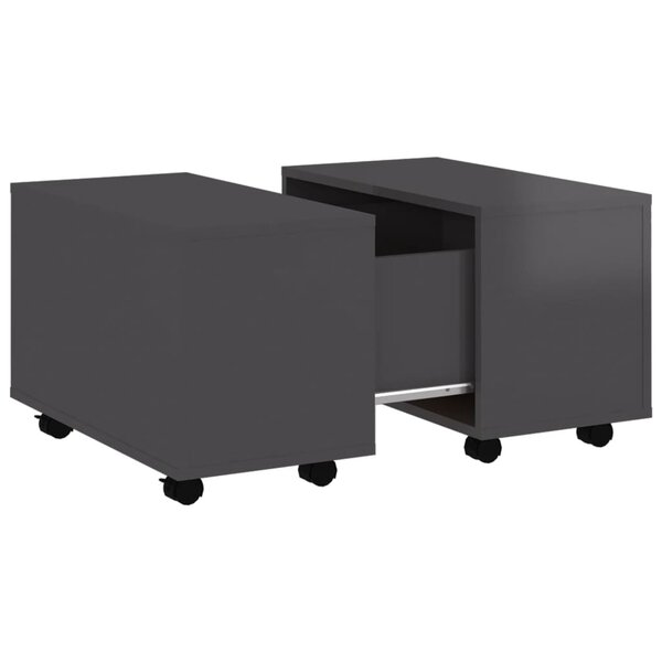 vidaXL Table basse gris brillant 60x60x38 cm bois d'ingénierie