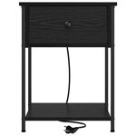 vidaXL Cabinet de chevet avec tiroir 2 Pièces Chêne noir 42 x 41 x 56 cm