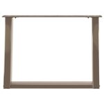 vidaXL Pieds de table basse en U  2 pièces  acier naturel  60 x (42-43) cm