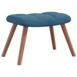 vidaXL Chaise à bascule avec tabouret en velours bleu