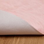 vidaXL Tapis en fausse Tafalla Rose Ø 120 cm Polyester