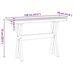 vidaXL Table console NOAIN pieds en forme de X 120x30x75 cm massif pin