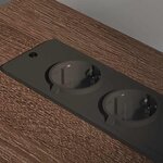 vidaXL Gabarit de bureau avec station de recharge Chêne marron