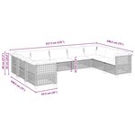 vidaXL Salon de jardin avec coussins 9 Pièces beige résine tressée