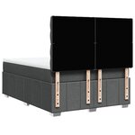 vidaXL Sommier à lattes de lit avec matelas Gris foncé 140x200cm Tissu