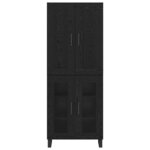 vidaXL Haut Armoire Chêne noir 69 5 x 34 x 180 cm Bois d'ingénierie
