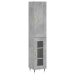 vidaXL Buffet haut Gris béton 34 5x34x180 cm Bois d'ingénierie