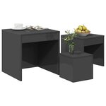 vidaXL Tables gigognes 3 Pièces Gris brillant Bois d'ingénierie