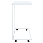 vidaXL Table d'appoint avec roues Blanc 55x35x70 cm Bois d'ingénierie