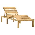 vidaXL Chaise longue de jardin avec table Bois de pin imprégné