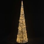 vidaXL Cône lumineux décoratif pyramide LED Acrylique Blanc chaud 90cm
