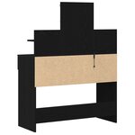 Table de maquillage vidaXL avec éclairage LED Chêne noir 100x40x130 cm